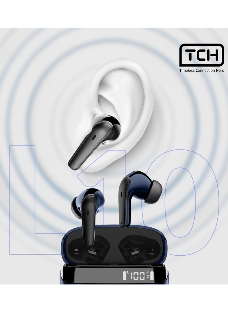 TCH - Wireless Earbuds Noise Cancellation  ENC" Bluetooth 5.3, "Stereo" Sound earbud, IPX4 Water Resistance, Voice Assistant, 13mm Earphones, "AI-Enhanced Calls, 2 Mics, 8-Hour Battery - Image 1