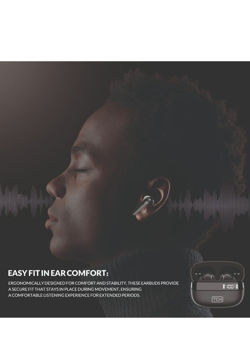 TCH - Wireless Earbuds Noise Cancellation  ENC" Bluetooth 5.3, "Stereo" Sound earbud, IPX4 Water Resistance, Voice Assistant, 13mm Earphones, "AI-Enhanced Calls, 2 Mics, 8-Hour Battery - Image 1