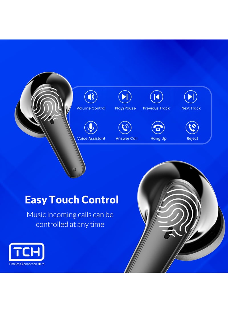 TCH - Wireless Earbuds Noise Cancellation  ENC" Bluetooth 5.3, "Stereo" Sound earbud, IPX4 Water Resistance, Voice Assistant, 13mm Earphones, "AI-Enhanced Calls, 2 Mics, 8-Hour Battery - Image 1