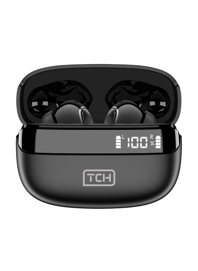 TCH Wireless Earbuds L10 ENC BLACK Bluetooth 5.3, Stereo Sound, IPX4 Water Resistance, Voice Assistant, 13mm Earphones, "AI-Enhanced Calls, 2 Mics, 30-Hour Battery, Touch Control, Android-IOS - Image 3
