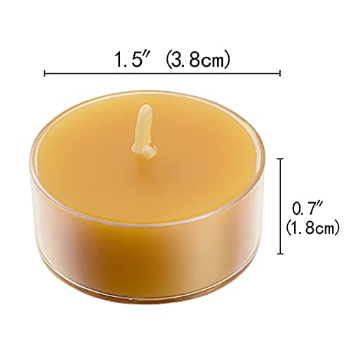 DEYBBY Natural Beeswax Tea Candles, DEYBBY Set of 30 Handmade Beeswax Candles, Clear Cup, Great for Home Decoration - Image 3