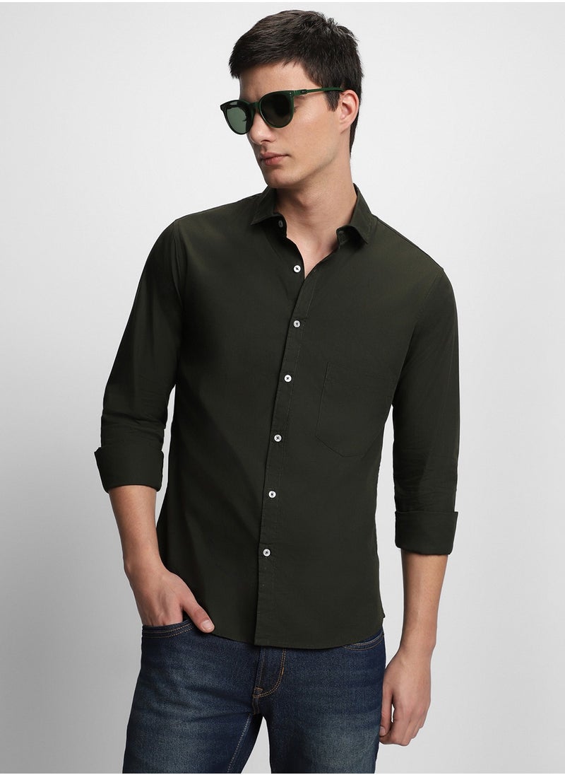 Men's Cotton Olive Green Solid Casual Shirt (C301_Olive_S) - pzsku/Z610EB22EF9750963747BZ/45/_/1723661431/25ec5b06-13b7-47ac-9e92-431caf847499