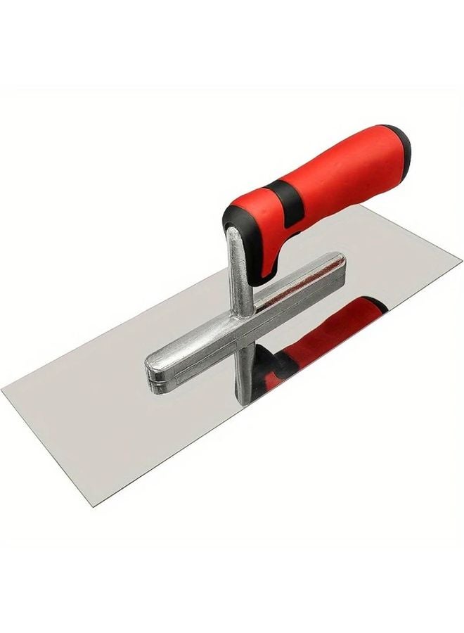 Red Stainless Steel Trowel 11x4 Inch Ergonomic Handle for Concrete Plaster Drywall - Image 4