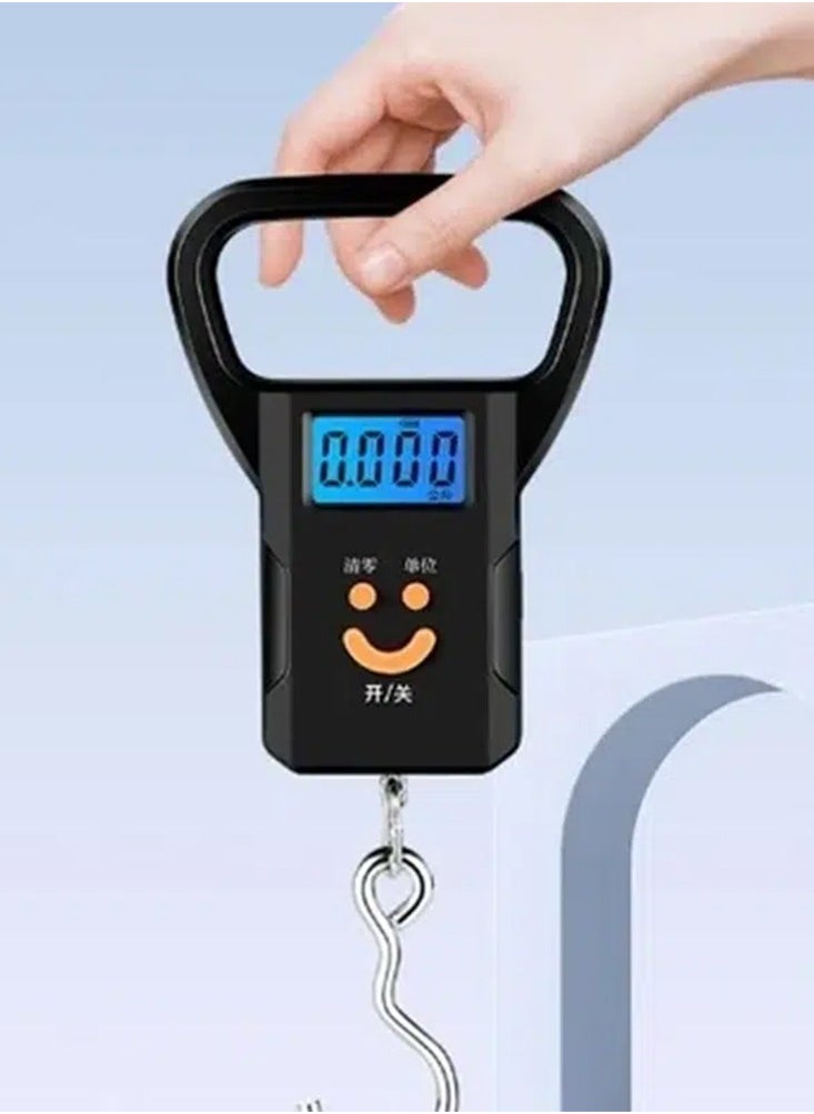 Generic Mini Hanging Scale Household Electronic Scale Cartoon smiley Face , Portable Luggage Scale , 30kg Weight Capacity, with Digital LCD Display and 3 Button for Simple Control, Lightweight Design for Measuring Baggage Weight Before Travel Suitable for Air Travel and Flights  - Image 3