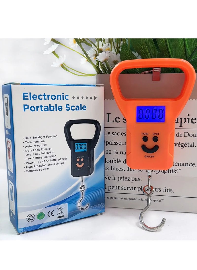 Generic Mini Hanging Scale Household Electronic Scale Cartoon smiley Face , Portable Luggage Scale , 30kg Weight Capacity, with Digital LCD Display and 3 Button for Simple Control, Lightweight Design for Measuring Baggage Weight Before Travel Suitable for Air Travel and Flights  - Image 5
