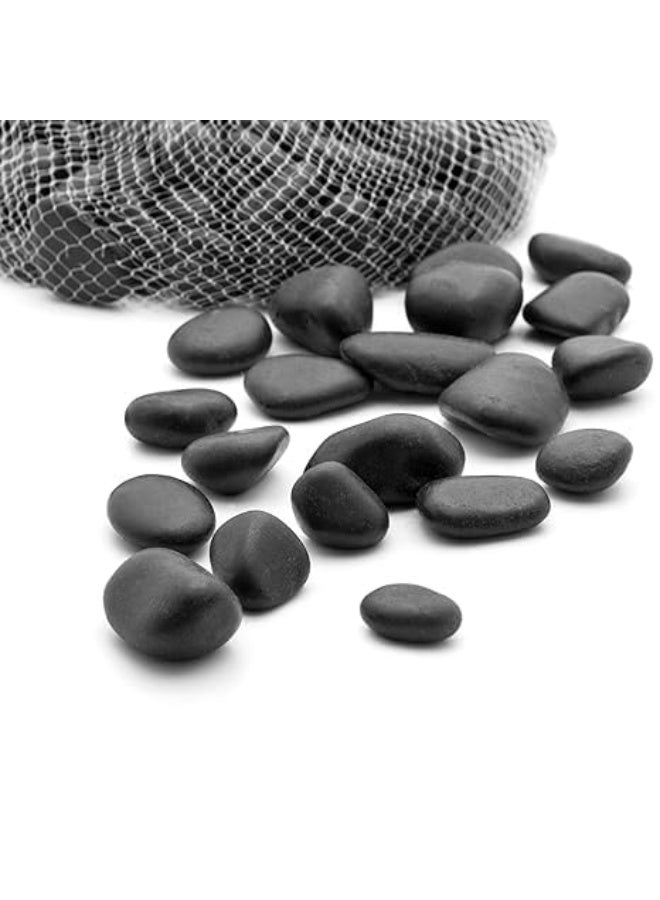 Black Decorative Medium Size Stones Smooth & Polished Pebbles for Aquarium Garden Landscaping Plants and Home Interior & Exterior Decoration Durable Rocks Gravel for Decor (Medium - 1kg) - Image 1
