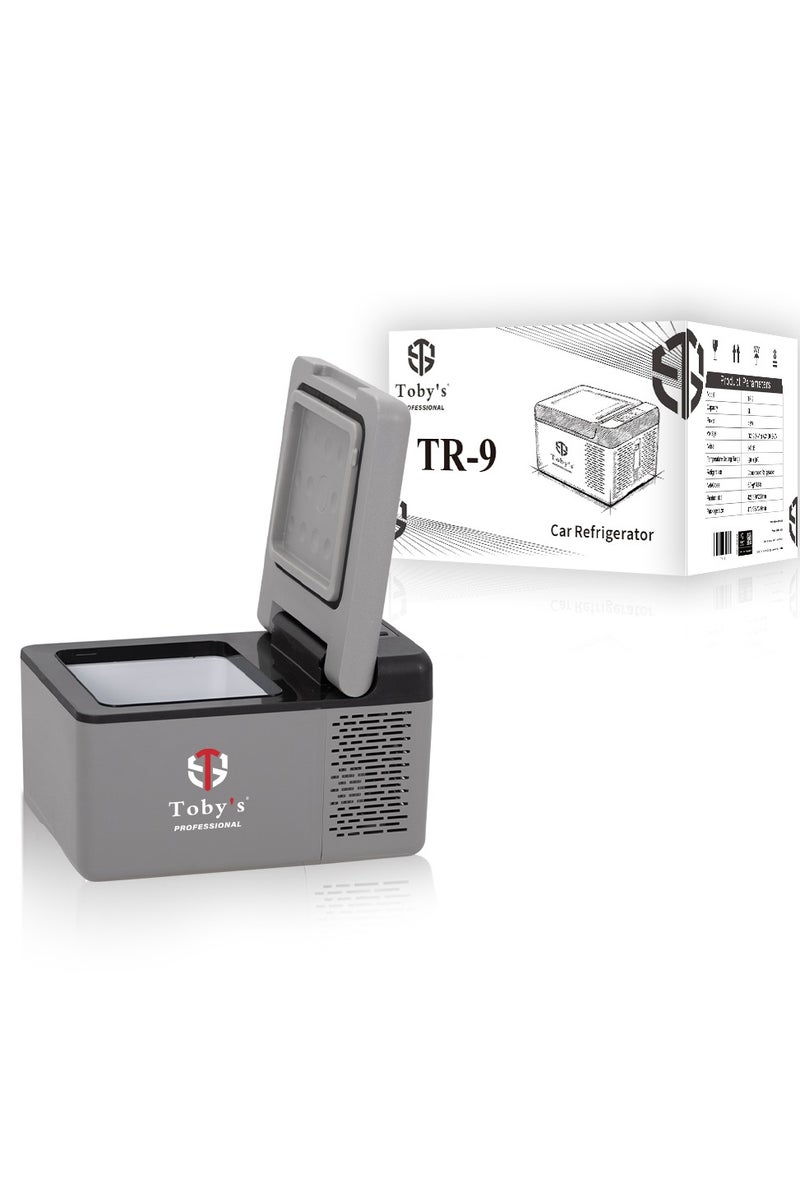 Toby's TR-9 Portable Mini Freezer,12 Volt Refrigerator, 10 Quart (9 Liter) Fast Cooling 12V Car Fridge -4℉~68℉, Car Cooler, 12/24V DC for Outdoor, Camping, RV, Truck, Boat - Image 1