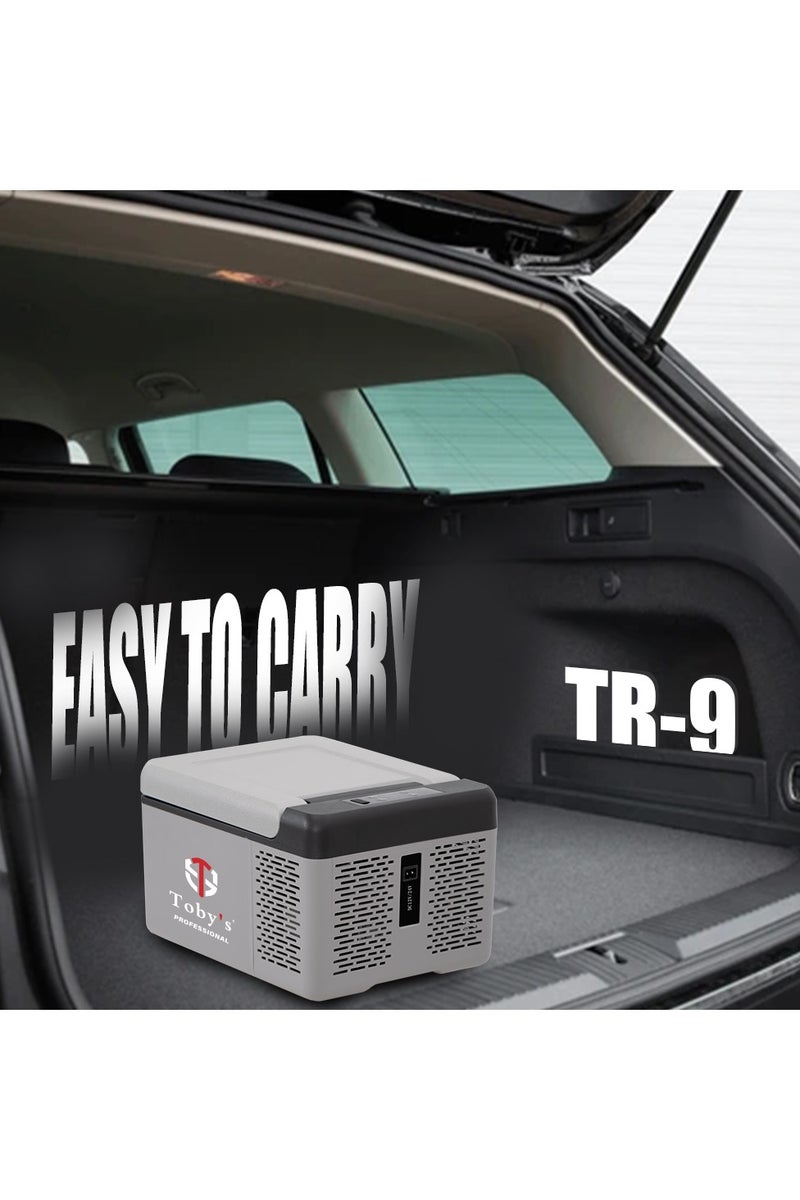 Toby's TR-9 Portable Mini Freezer,12 Volt Refrigerator, 10 Quart (9 Liter) Fast Cooling 12V Car Fridge -4℉~68℉, Car Cooler, 12/24V DC for Outdoor, Camping, RV, Truck, Boat - Image 3