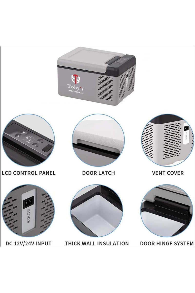 Toby's TR-9 Portable Mini Freezer,12 Volt Refrigerator, 10 Quart (9 Liter) Fast Cooling 12V Car Fridge -4℉~68℉, Car Cooler, 12/24V DC for Outdoor, Camping, RV, Truck, Boat - Image 5