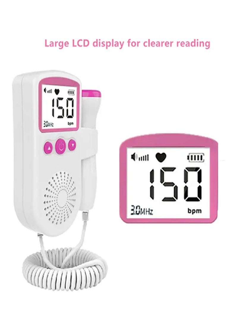 Generic Doppler Fetal Rate Monitor Baby Fetal Sound Heart Detector Lcd Display（pink ）  - Image 1