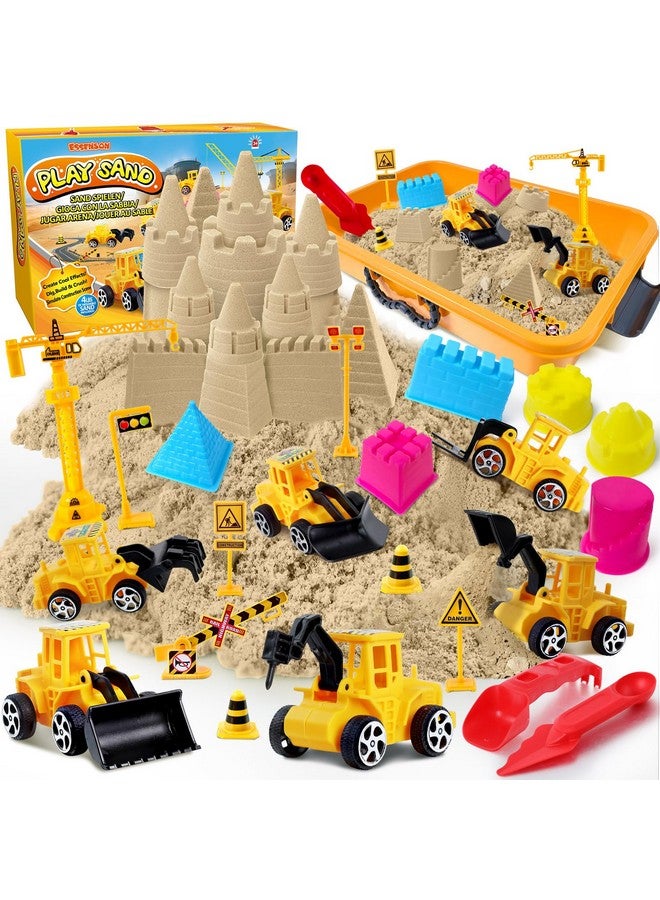 ESSENSON Construction Sensory Bin - Play Sand Kit With Toy Truck And 4Lbs Magical Sand, Pretend Play Beach Sensory Toy Sandbox, Kids Gifts For Girls And Boys - Image 1