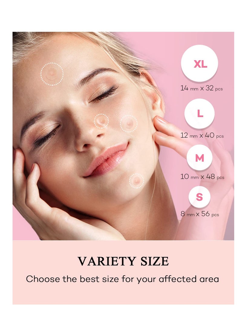 TKTK Pimple Patches Acne Patches for Face, 4 Sizes 176 Patches Hydrocolloid Acne Cover Patch, Clear Easy To Peel Acne Absorbing Zit Patch with Tea Tree & Calendula Oil  - Image 2