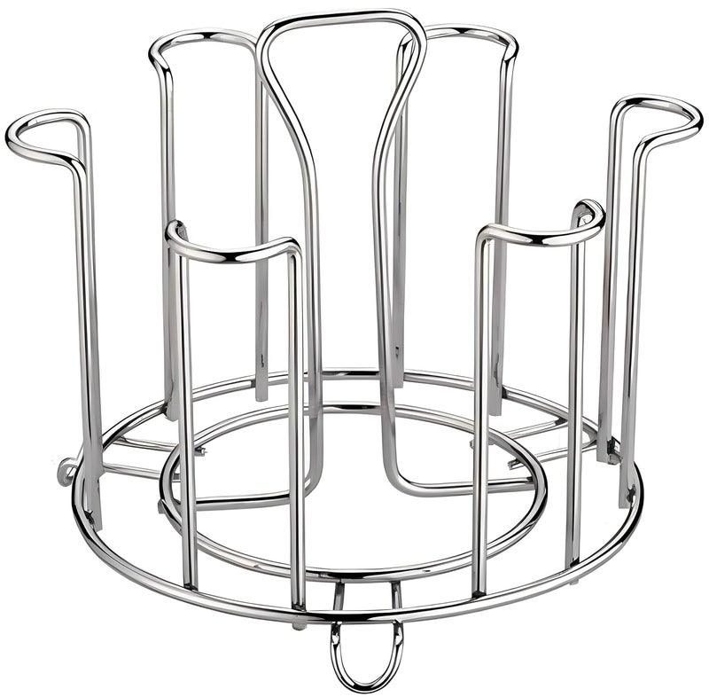 AONTAN ENTERPRISE Made Stainless Steel and Virgin Glass Holder for 6 Glasses and Glass Stand Steel for KitchenDining Table - Image 3
