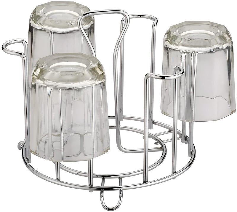 AONTAN ENTERPRISE Made Stainless Steel and Virgin Glass Holder for 6 Glasses and Glass Stand Steel for KitchenDining Table - Image 2