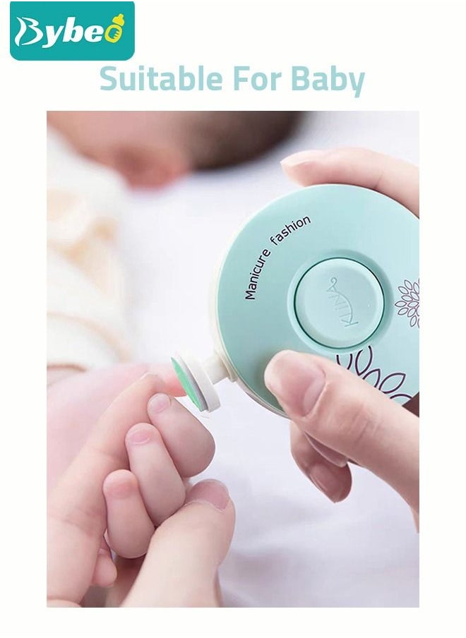 Bybeo - Baby Electric Nail Clipper Safe File with 6 Grinding Pads Trim Silent Polish Grooming Kit for Newborn Infant Toddler or Adults Fingernails Care - Image 1