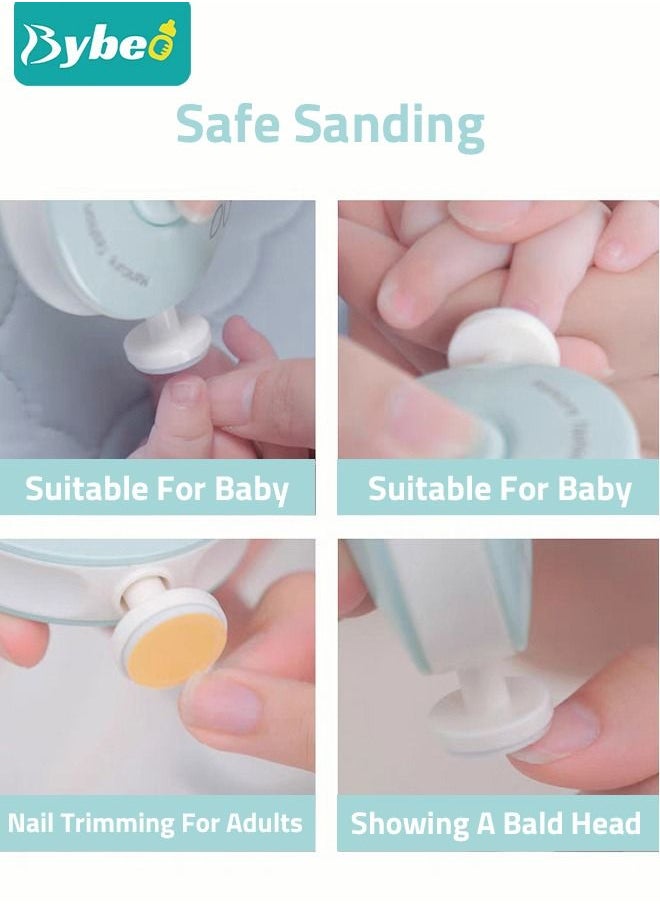 Bybeo - Baby Electric Nail Clipper Safe File with 6 Grinding Pads Trim Silent Polish Grooming Kit for Newborn Infant Toddler or Adults Fingernails Care - Image 1