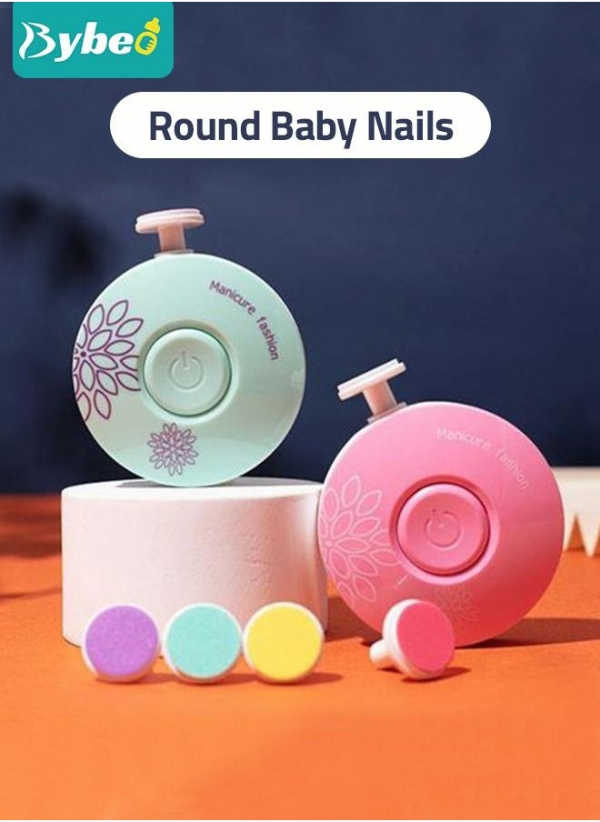 Bybeo - Baby Electric Nail Clipper Safe File with 6 Grinding Pads Trim Silent Polish Grooming Kit for Newborn Infant Toddler or Adults Fingernails Care - Image 1