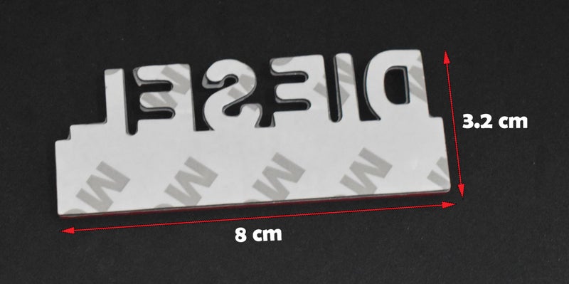 Incognito Diesel Edition Fuel Tank Emblem Sticker for Accurate Fueling (Silver Red) - Image 2