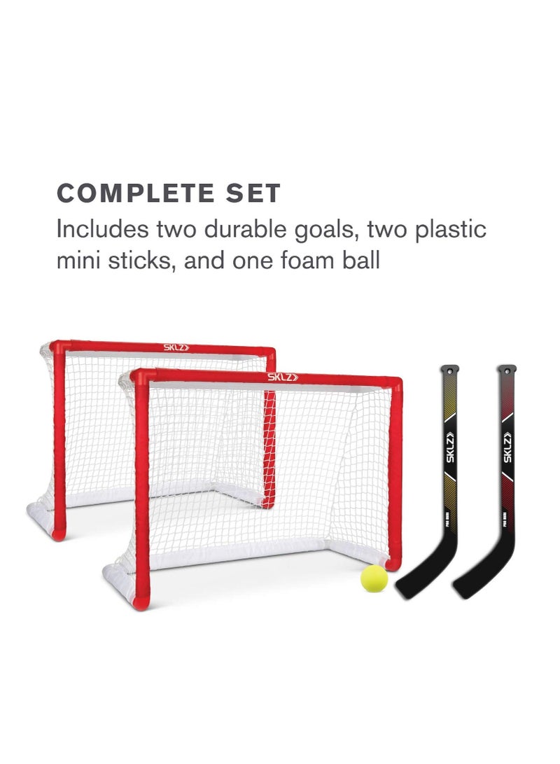 SKLZ Pro Mini Indoor Miniature Hockey Set, includes 2 Goals, 2 Sticks, and 1 Foam Ball - Image 4