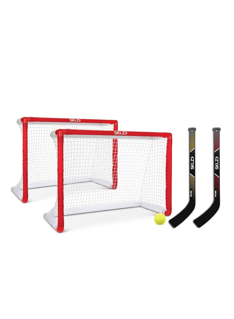 SKLZ Pro Mini Indoor Miniature Hockey Set, includes 2 Goals, 2 Sticks, and 1 Foam Ball - Image 1