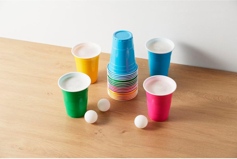 True Neon Kit, Beer Multicolor Set of 24 Cups and 4 Ping Pong Balls, Set of 1, Assorted - Image 3
