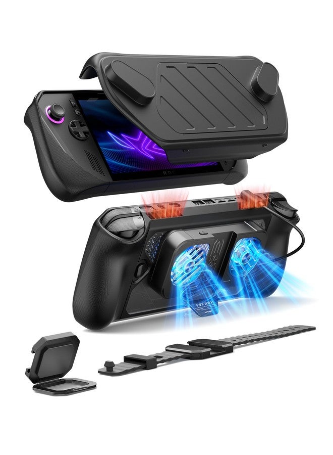 جيسوس JSAUX PC0111 ModCase متوافق مع ASUS ROG Ally X، حافظة ROG Ally X معيارية مع مروحة تبريد، حافظة واقية متضمنة، غطاء وجه، مروحة تبريد، دعامة معدنية وحزام - مجموعة تبريد - Image 1