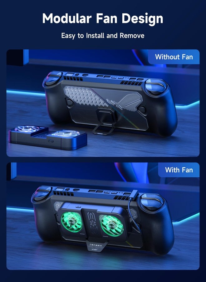 جيسوس JSAUX PC0111 ModCase متوافق مع ASUS ROG Ally X، حافظة ROG Ally X معيارية مع مروحة تبريد، حافظة واقية متضمنة، غطاء وجه، مروحة تبريد، دعامة معدنية وحزام - مجموعة تبريد - Image 5