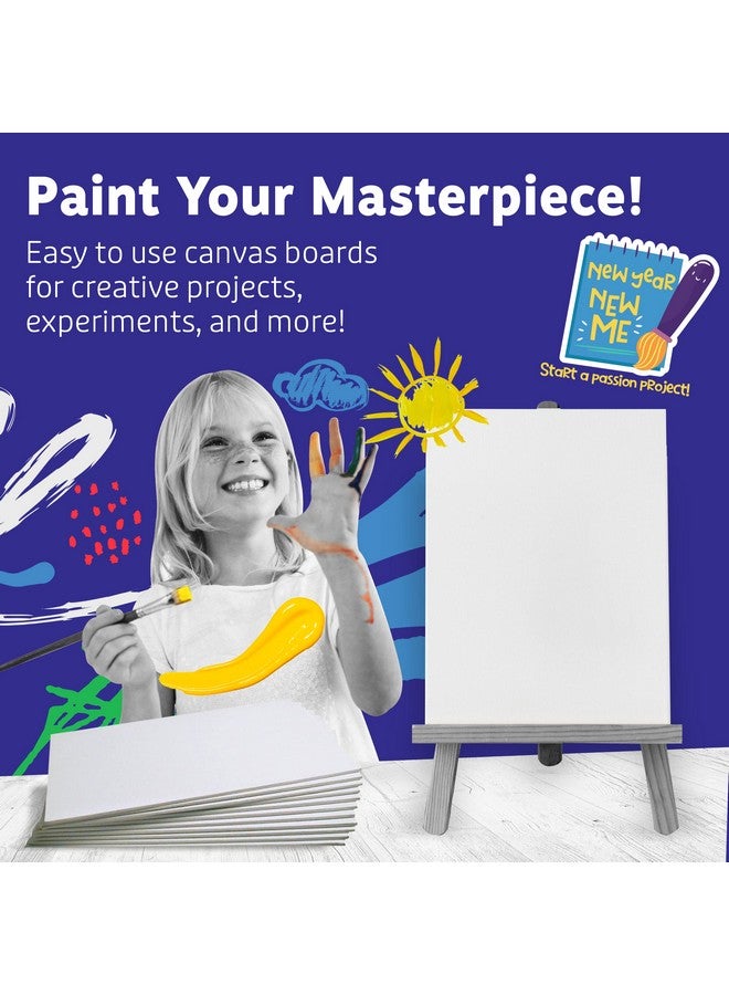 Artlicious Canvases For Painting Pack Of 48 5 X 7 Inch Blank White Canvas Boards 100% Cotton Art Panels For Oil Acrylic & Watercolor Paint - Image 2