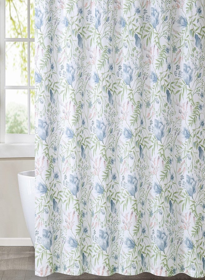 My World Cottage Classics Field Floral Multi Cotton 1-Piece Shower Curtain Shower Curtain, Floral Themed, for Men and Women, Oeko-TEX Certified Confidence - Image 2