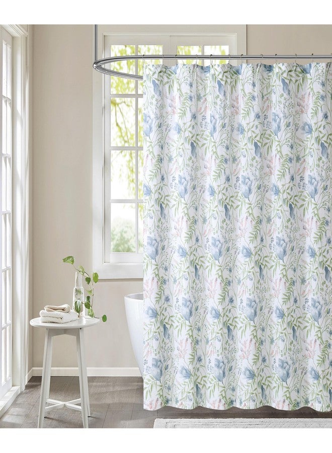 My World Cottage Classics Field Floral Multi Cotton 1-Piece Shower Curtain Shower Curtain, Floral Themed, for Men and Women, Oeko-TEX Certified Confidence - Image 1