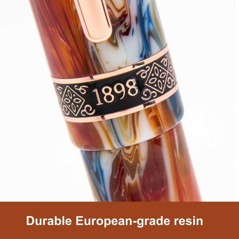 Conklin 1898 Fountain Pen, Misto Orange - Flex Nib | Luxury Writing Instrument with Unique Resin Blend | JoWo Stainless Steel Nib Made in Germany | Ideal for Pen Enthusiasts - Image 2
