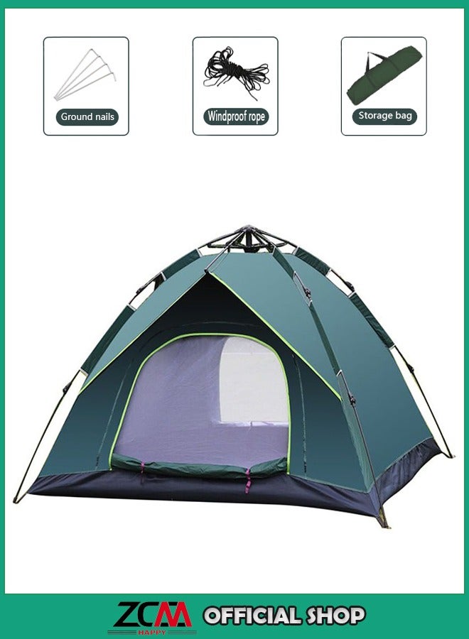 Cyber 4 Person Automatic Pop-Up Instant Camping Tent (200×200×135 cm) | Easy Setup Lightweight Travel Tent with UV Protection | Compact Outdoor Tent for Hiking & Camping - Image 1