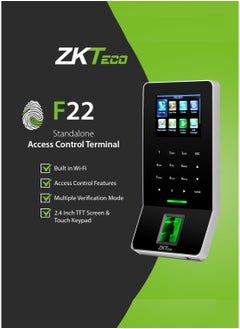 ZKTeco ZKTeco F22 Biometric Access Control Terminal with Silk ID Fingerprint Sensor – 3000 Fingerprints / 30,000 Logs – WiFi, TCP/IP, RS485, USB Host  - Image 4