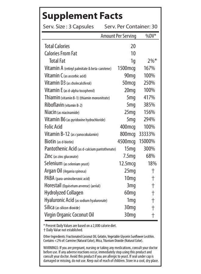 ALPHA SUPPS Hair, Skin, and Nails Supplement for Women - Vibrant HSN Health and Strength with Biotin, Collagen, and Vitamins to Support Hair Growth, Thickness, and Skin Radiance - 90 Capsules - Image 4