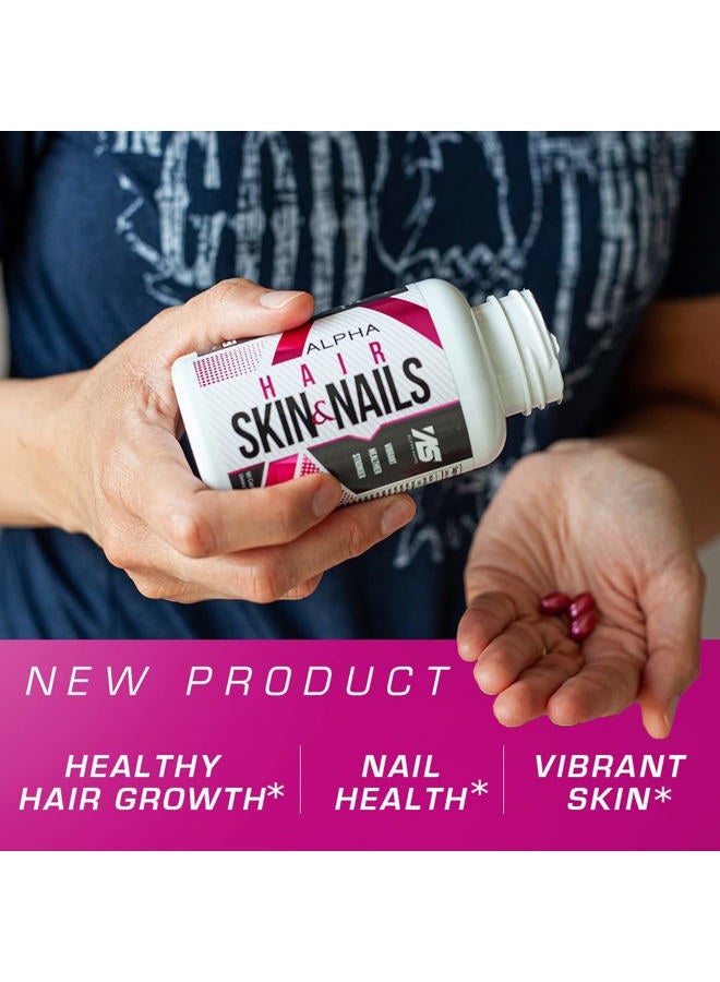 ALPHA SUPPS Hair, Skin, and Nails Supplement for Women - Vibrant HSN Health and Strength with Biotin, Collagen, and Vitamins to Support Hair Growth, Thickness, and Skin Radiance - 90 Capsules - Image 5