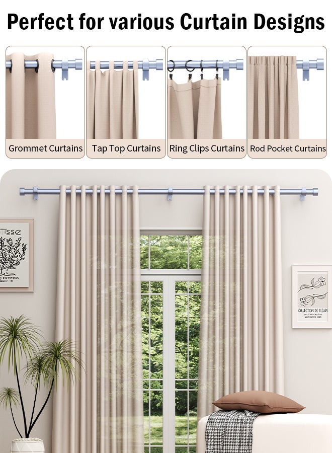 RATSAW Curtain Rods Extendable Curtain Poles with Brackets Fitting Set 25mm Curtain Poles for Bedroom Living Room Outdoor  - Image 3