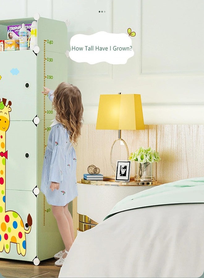 KEEKOS Kids Plastic Collapsible Wardrobe Organizer for Storage | Cute Cartoon Design | Heavy Duty Cloth Organizer for Storage | Easy to Assemble | Perfect for Kids Room & Home (Green-P4) - Image 3