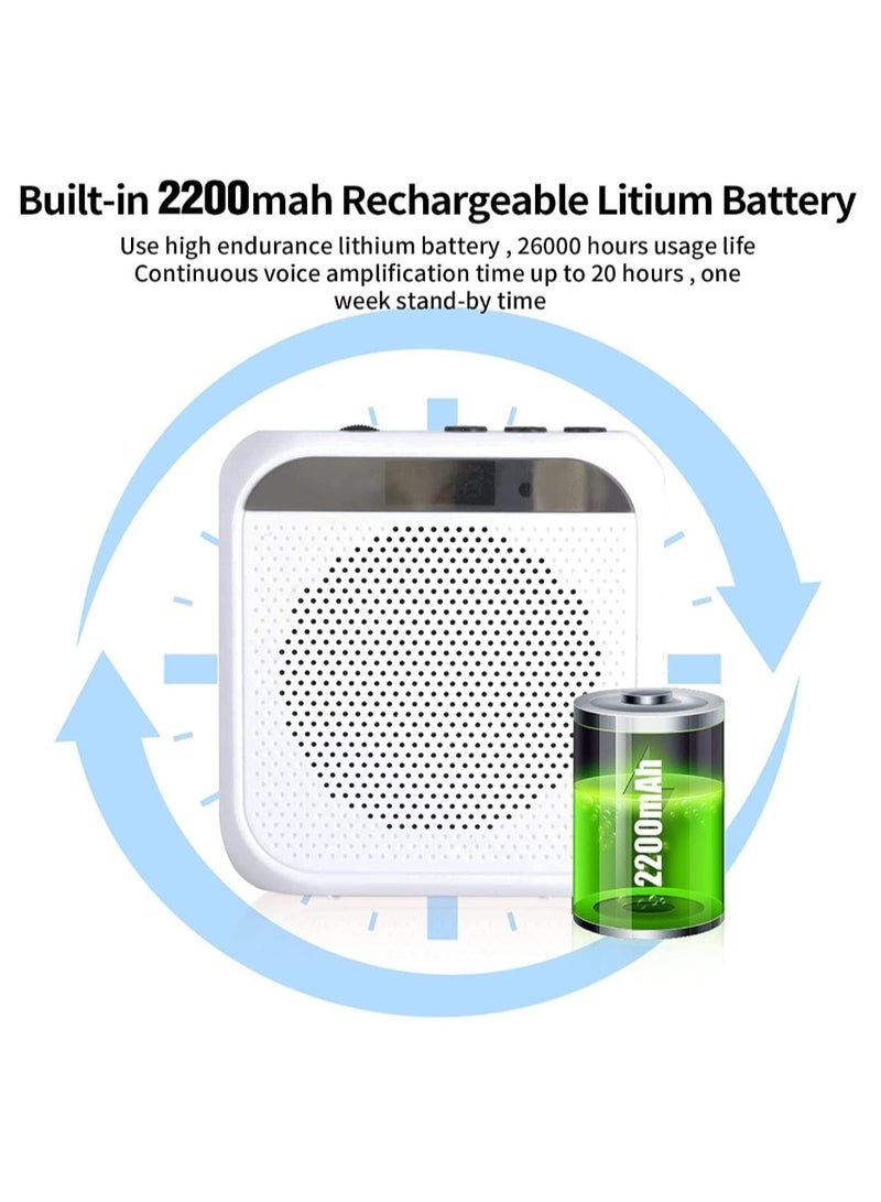 Beauenty Voice Amplifier with Wired Microphone Headset, Portable Rechargeable PA System Speaker Personal Microphone Speech Amplifier, Loudspeaker for Teachers, Tour Guides/Coaches Metting/Yoga/Fitness (White) - Image 5