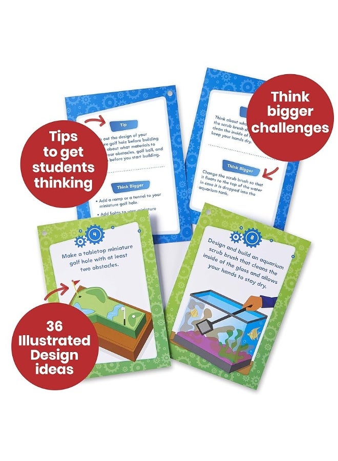 hand2mind hand2mind Makerspace Task Cards STEM Learning Cards for Kids Grade 35 36 STEM Activities Kids Building Projects Learning Cards Educational Toys Fun Ideas on What to Build Classroom Supplies - Image 1