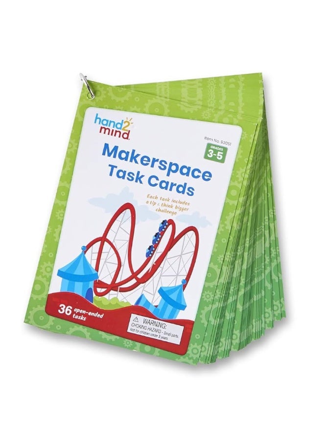 hand2mind hand2mind Makerspace Task Cards STEM Learning Cards for Kids Grade 35 36 STEM Activities Kids Building Projects Learning Cards Educational Toys Fun Ideas on What to Build Classroom Supplies - Image 2