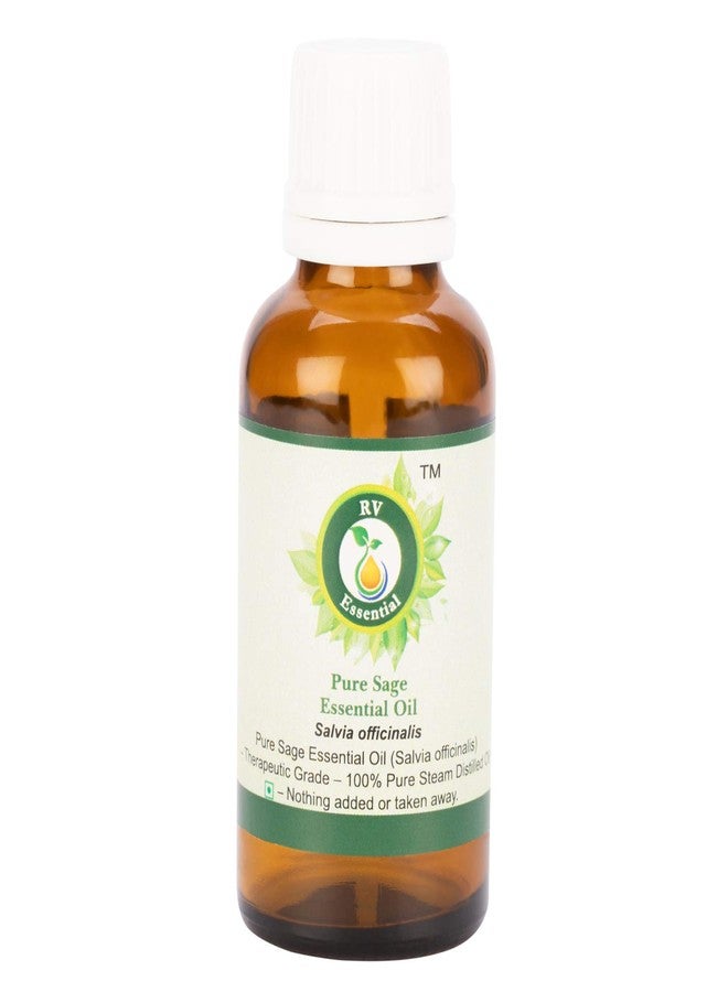 r v essential Sage Essential Oil | Salvia Officinalis | Sage Oil | for Diffuser | for Hair | for Body | for Massage | 100% Pure Natural | Steam Distilled | Therapeutic Grade | 10ml | 0.338oz By R V Essential - Image 1