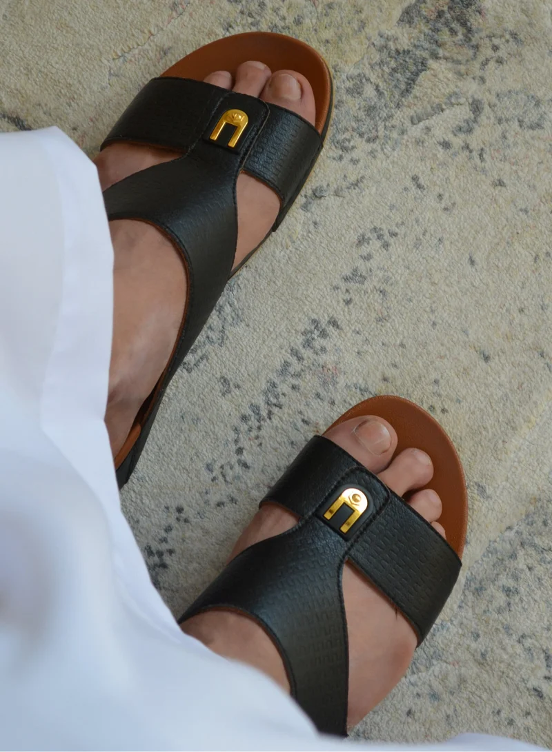 Al Baaz Black Al Baaz Black Arabic Sandals for Men - Traditional Leather Men Sandals for Men | Best Price UAE