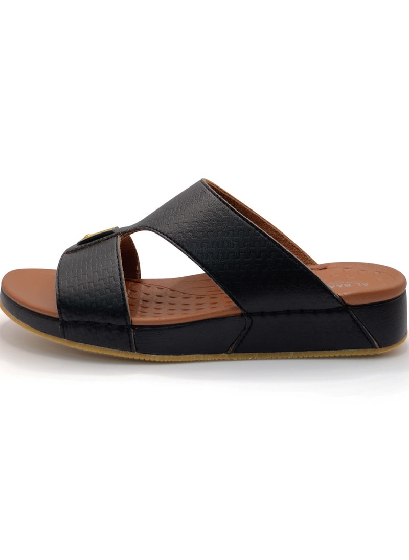 AL BAAZ - Al Baaz Black Arabic Sandals for Men - Traditional Leather Men Sandals - Image 1