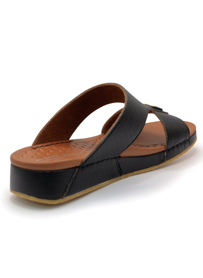 AL BAAZ - Al Baaz Black Arabic Sandals for Men - Traditional Leather Men Sandals - Image 1