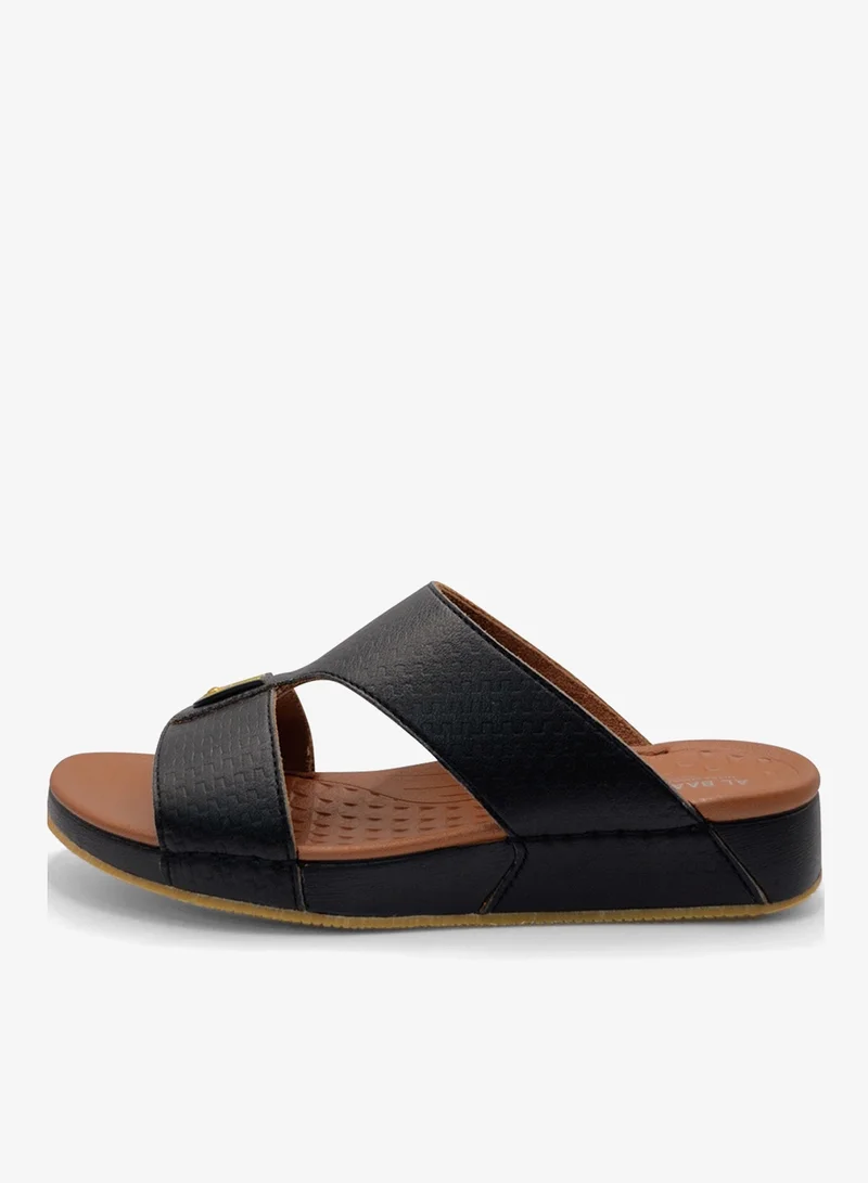 ال_باز صندل عربي أسود للرجال من الباز - صنادل جلدية للرجال - صنادل جلدية مفتوحة عند الأصابع للرجال