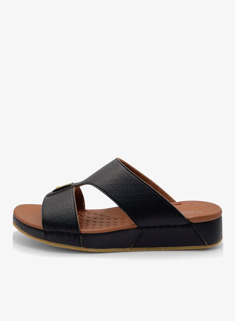 Al Baaz Black Arabic Sandals for Men - Traditional Leather Men Sandals - Image 1