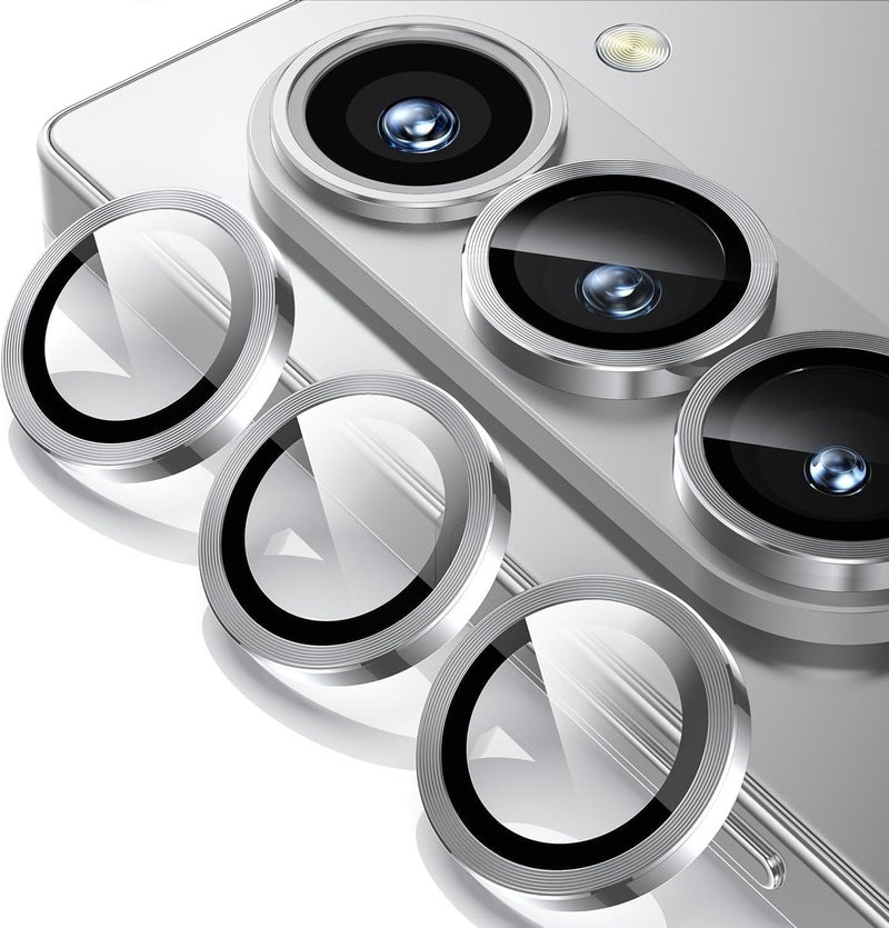 ZARALA Camera Lens Frame Glass Compatible with Samsung Galaxy Z Fold 7 5G Tempered Glass Aluminum Alloy Frame Individual Camera Lens Protector Cover (Z Fold 7 5G, Silver) - Image 1