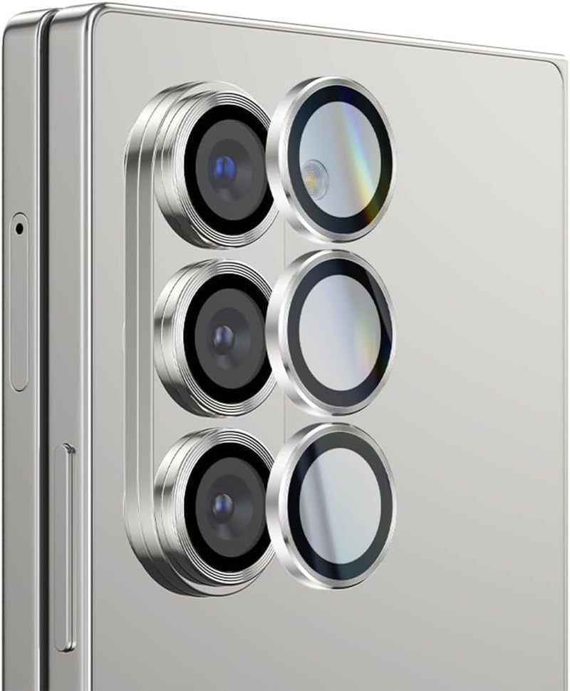 ZARALA Camera Lens Frame Glass Compatible with Samsung Galaxy Z Fold 7 5G Tempered Glass Aluminum Alloy Frame Individual Camera Lens Protector Cover (Z Fold 7 5G, Silver) - Image 3