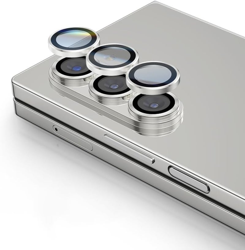 ZARALA Camera Lens Frame Glass Compatible with Samsung Galaxy Z Fold 7 5G Tempered Glass Aluminum Alloy Frame Individual Camera Lens Protector Cover (Z Fold 7 5G, Silver) - Image 4
