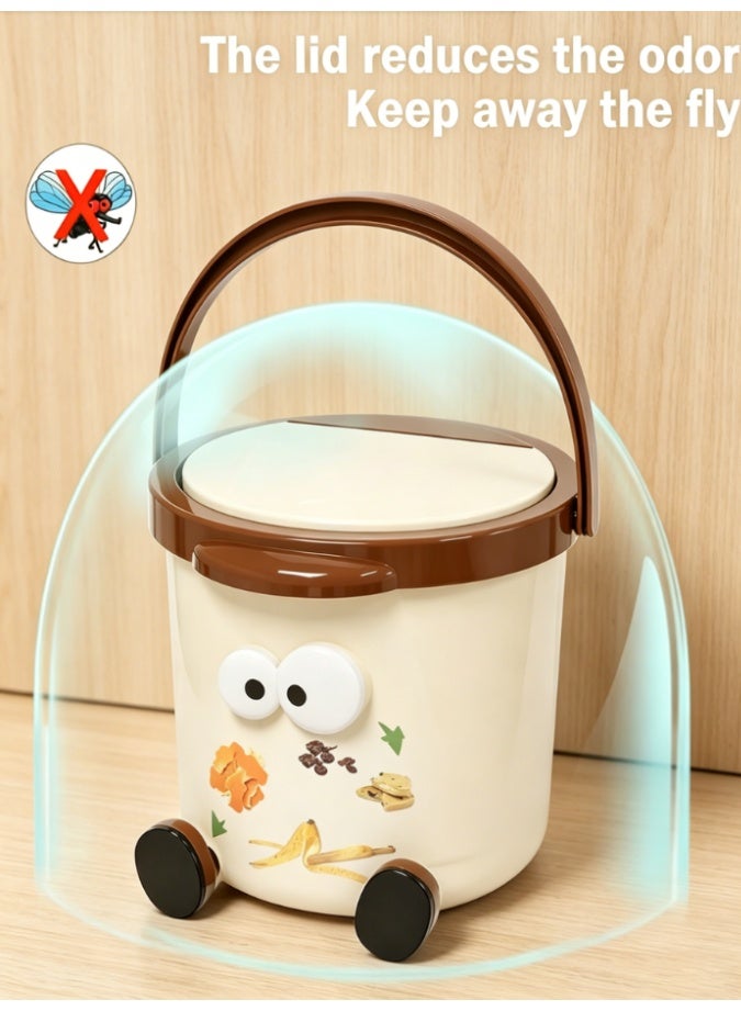 CityRiya-Long Small Tabletop Trash Can with Press Lid & Handle, Leak-Proof & Odor-Blocking Cute Mini Waste Bin for Home, Office, Desk, Bathroom, Kid’s Room, Lightweight & Portable (ZP-3990) - Image 2